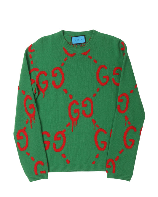 Gucci Ghost GG Drip Wool Sweater