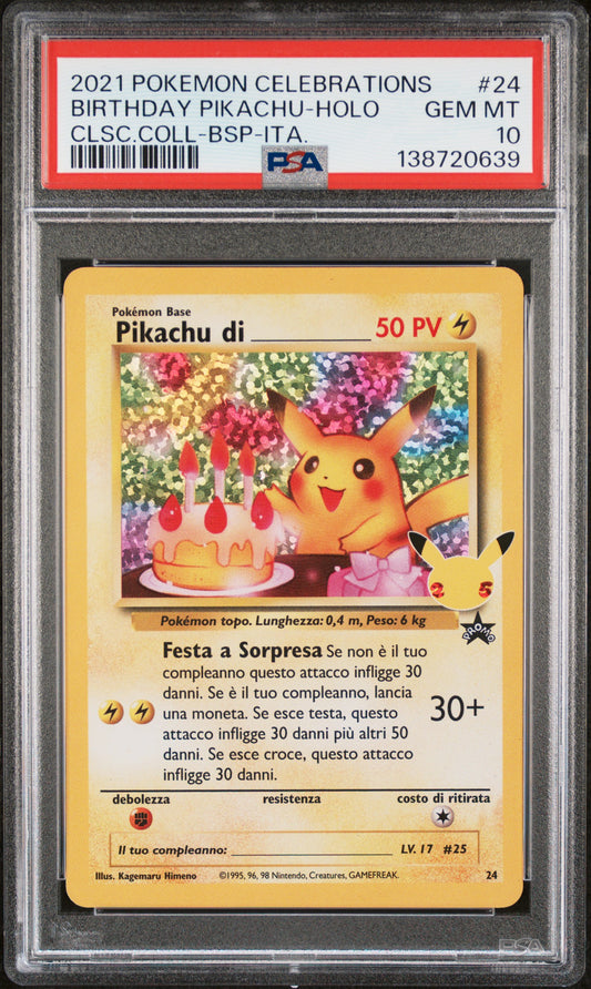 Pikachu Compleanno Celebrations PSA10 #24/25 IT